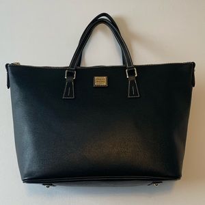 Dooney & Bourke Black Zip Top Shopper Tote